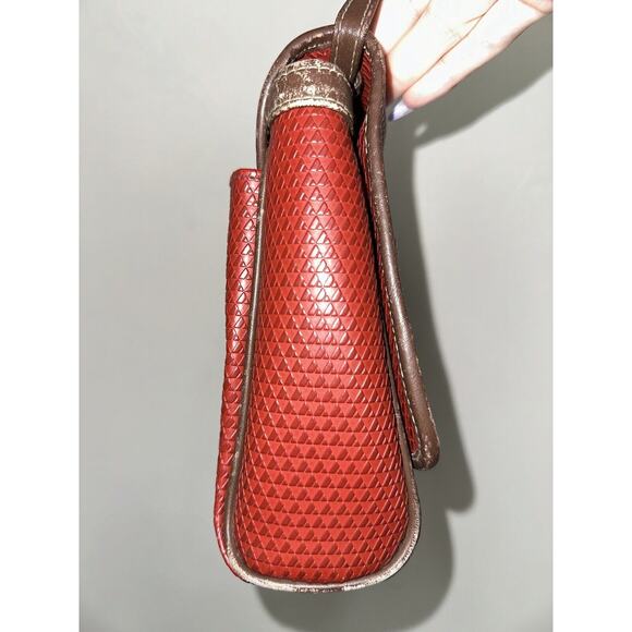 Vintage 80s Liz Claiborne Signature Crossbody Shoulder Bag Maroon Red Logo Purse - Picture 4 of 16